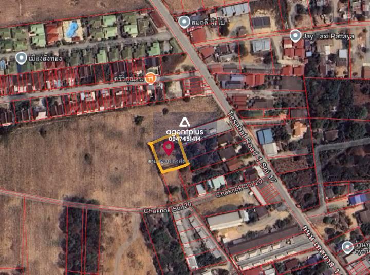 ขายที่ดินใกล้ถนนเทศบาล ใกล้โครงการบ้านจัดสรร ห้วยใหญ่ ชลบุรี