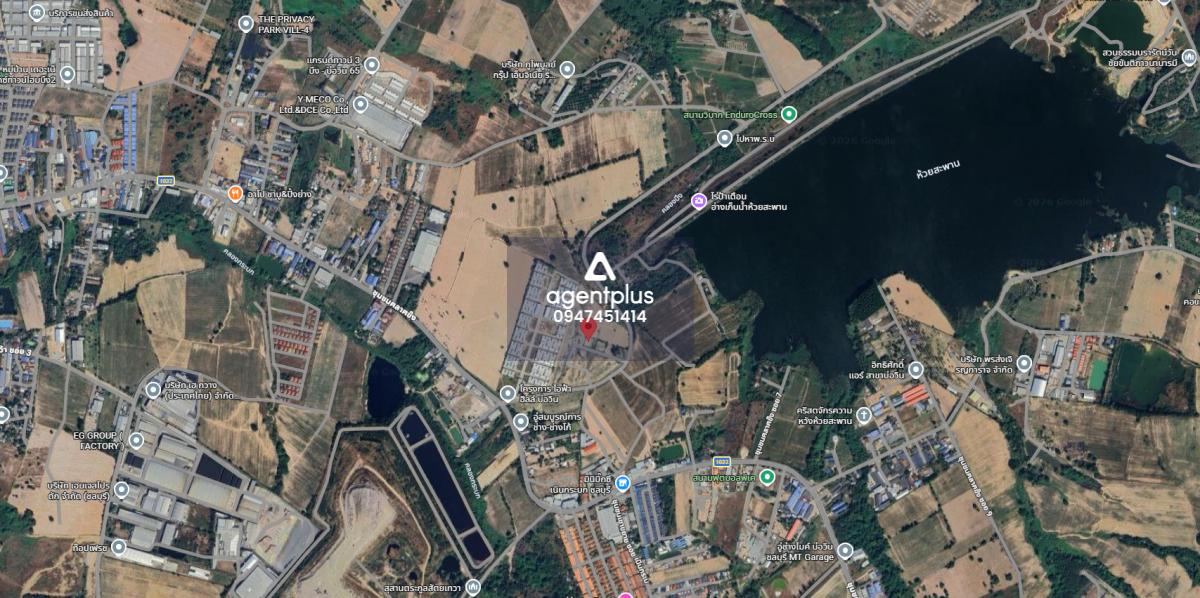 ขายที่ดินเปล่า ริมอ่างเก็บน้ำห้วยสะพาน ใกล้นิคมอุตสาหกรรมปิ่นทอง 4 ศรีราชา ชลบุรี