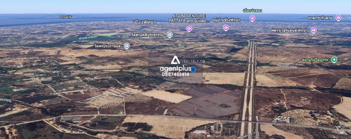 ให้เช่า ที่ดินแปลงใหญ่   16-1-59  ไร่ ใจกลางหนองปรือ – บางละมุง, ชลบุรี