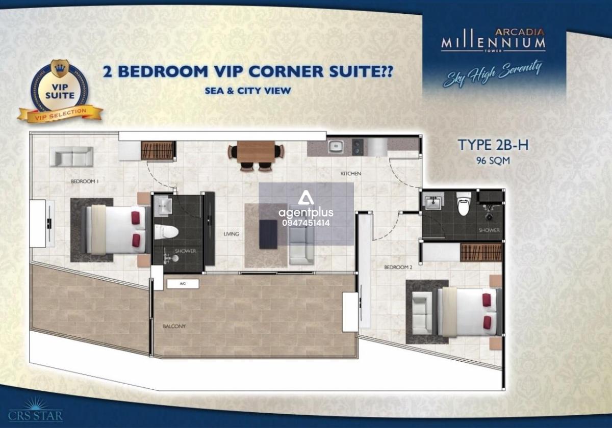 คอนโดวิวทะเล วิวเมืองพัทยา ราคาสุดพิเศษ Arcadia Millennium Tower พัทยา