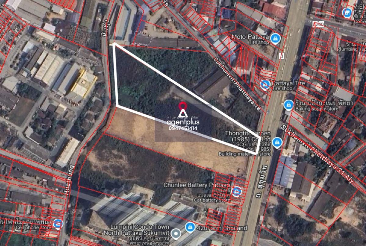 ให้เช่า/ขายที่ดิน ถนนขาเข้ากรุงเทพฯ ฝั่งตรงข้ามเยื้องเมืองจำลอง พัทยา