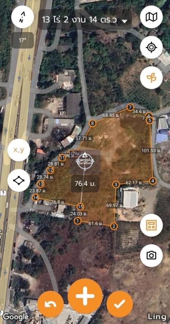 ให้เช่าที่ดินเปล่า ทำเลทอง ติดมอเตอร์เวย์ (ก่อนถึงด่านบางพระ) ชลบุรี