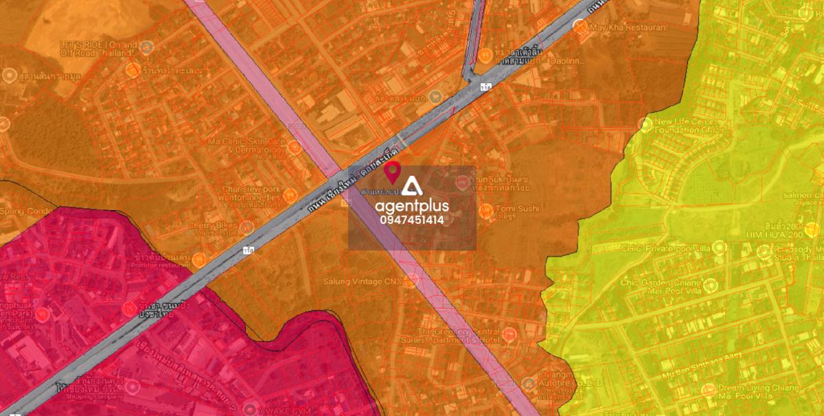 ขายที่ดินติดถนนใหญ่ แปลงใหญ่มุมสี่แยกถนน 8 เลนส์ ทำเลทอง เชียงใหม่