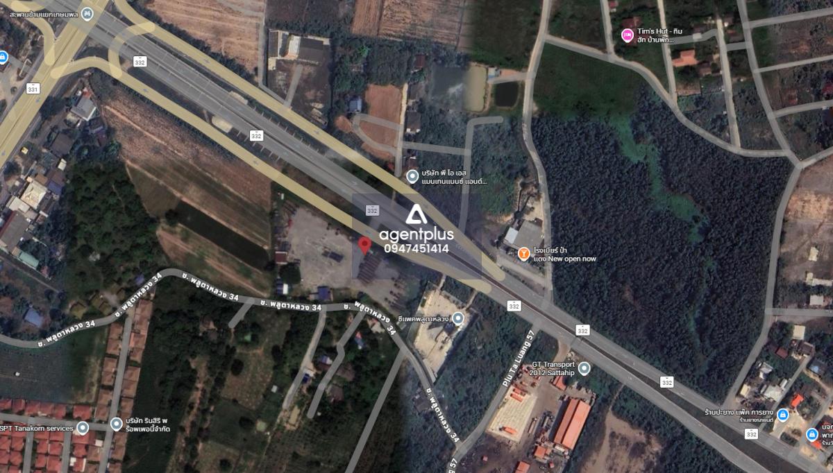 ขายที่ดินติดถนน 331 ติดถนนสาธารณะ ทั้ง 3 ด้าน ผังสีแดง พลูตาหลวง สัตหีบ