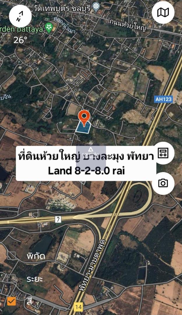 ขายที่ดินแปลงสวย ด้านหน้าติดถนน ห้วยใหญ่ บางละมุง ชลบุรี พัทยา