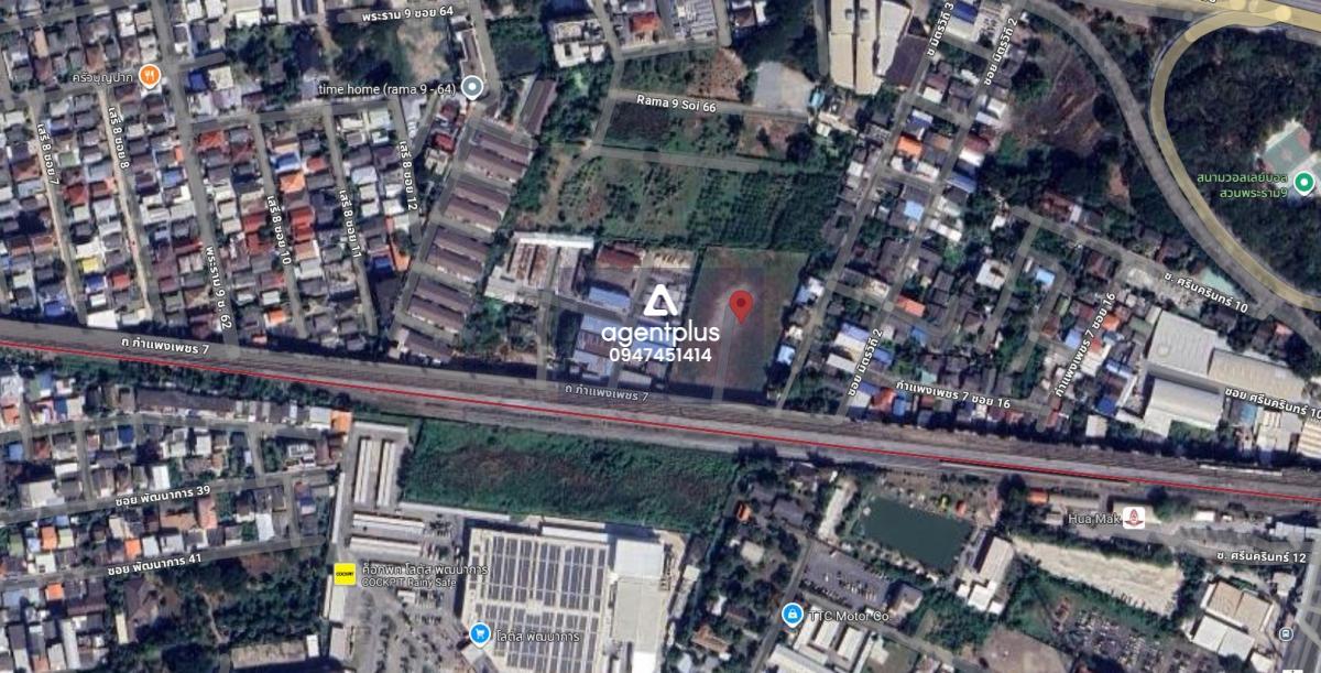 ให้เช่าที่ดินพระราม 9 ใกล้สถานีรถไฟหัวหมาก สวนหลวง กรุงเทพฯ