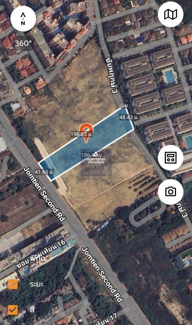 *ขายที่ดินติดถนนใหญ่ทั้ง 2 ฝั่ง พิกัดจอมเทียน พัทยา