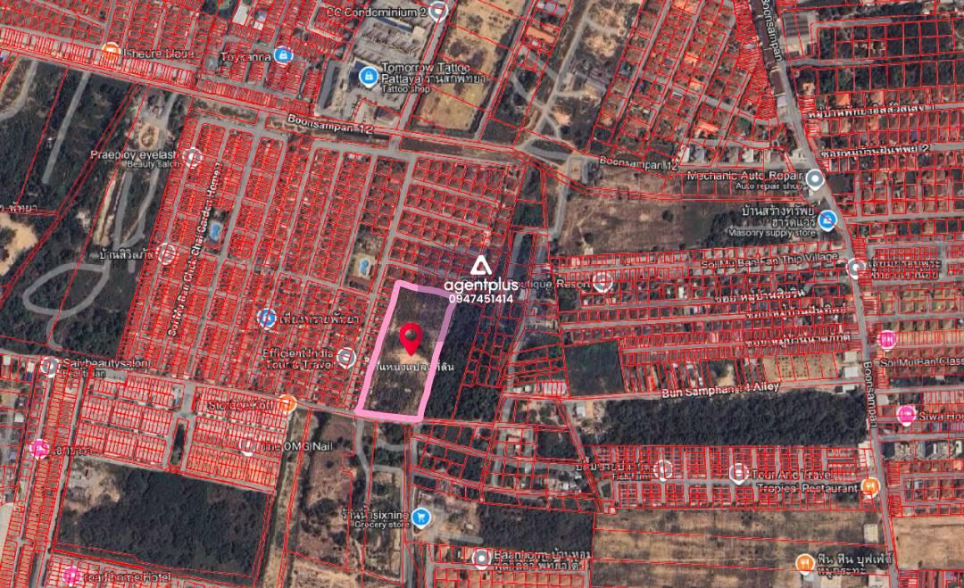 *ขายที่เปล่า ติดถนนซ.บุญสัมพันธ์ 1 ใกล้โครงการบ้านจัดสรร พัทยา