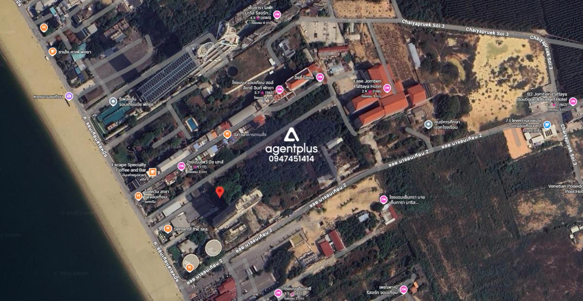 ที่ดินปล่อยเช่าระยะยาว ทำเลพรีเมียม ติดทะเล นาจอมเทียน 2 พัทยา