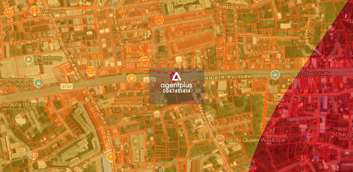 ที่ดินติดถนนลงหาดบางแสน ห่างทะเลบางแสน 9 นาที ชลบุรี