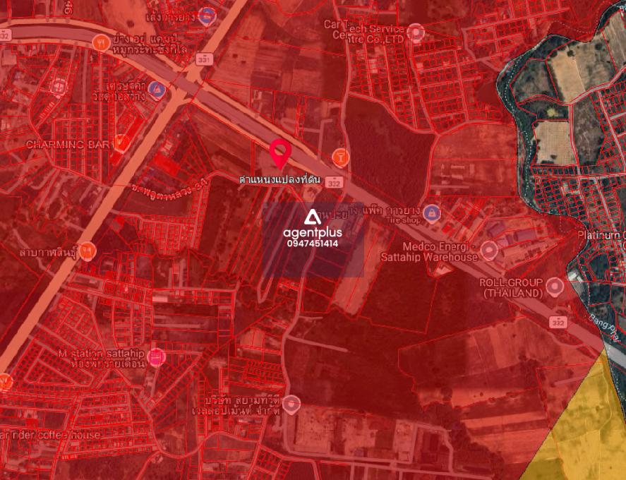 ขายที่ดินติดถนน 331 ติดถนนสาธารณะ ทั้ง 3 ด้าน ผังสีแดง พลูตาหลวง สัตหีบ