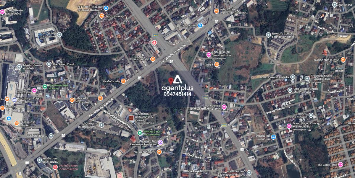 ขายที่ดินติดถนนใหญ่ แปลงใหญ่มุมสี่แยกถนน 8 เลนส์ ทำเลทอง เชียงใหม่