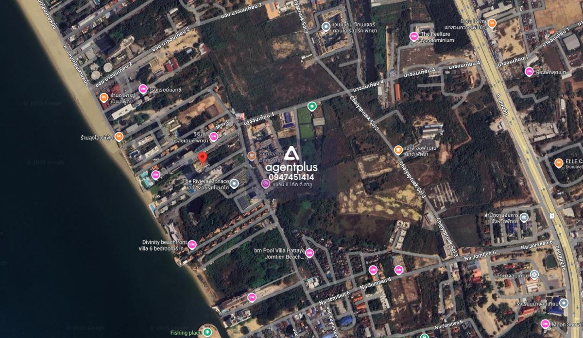 *ขายที่ดินติดทะเลนาจอมเทียน ทำเลดี ติดโรงแรม พัทยา