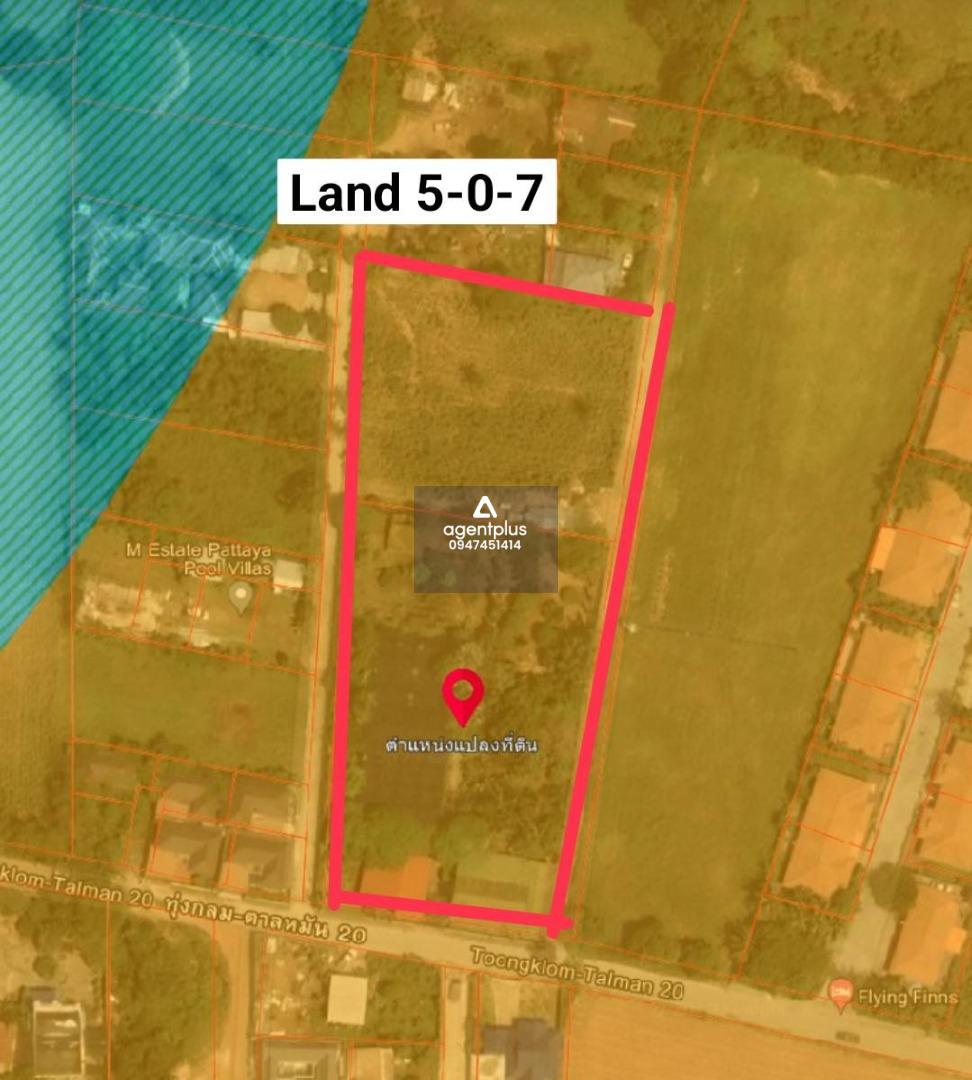 ขายที่ดินติดถนนหลัก ทุ่งกลม ตาลหมัน พัทยา