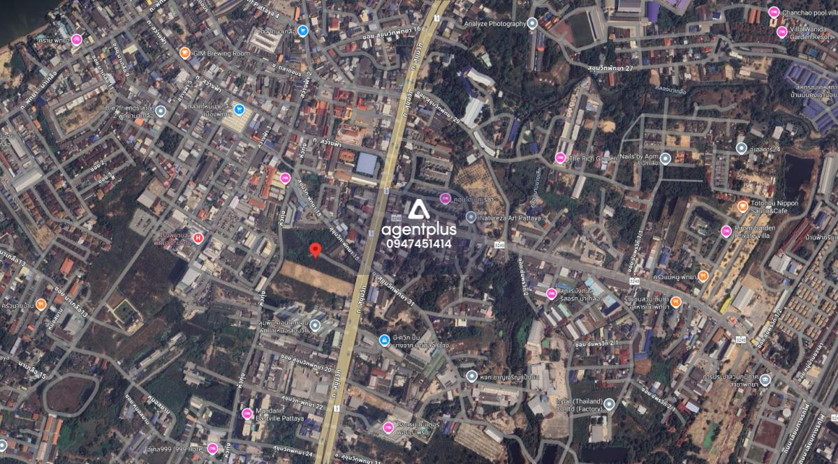 ให้เช่า/ขายที่ดิน ถนนขาเข้ากรุงเทพฯ ฝั่งตรงข้ามเยื้องเมืองจำลอง พัทยา