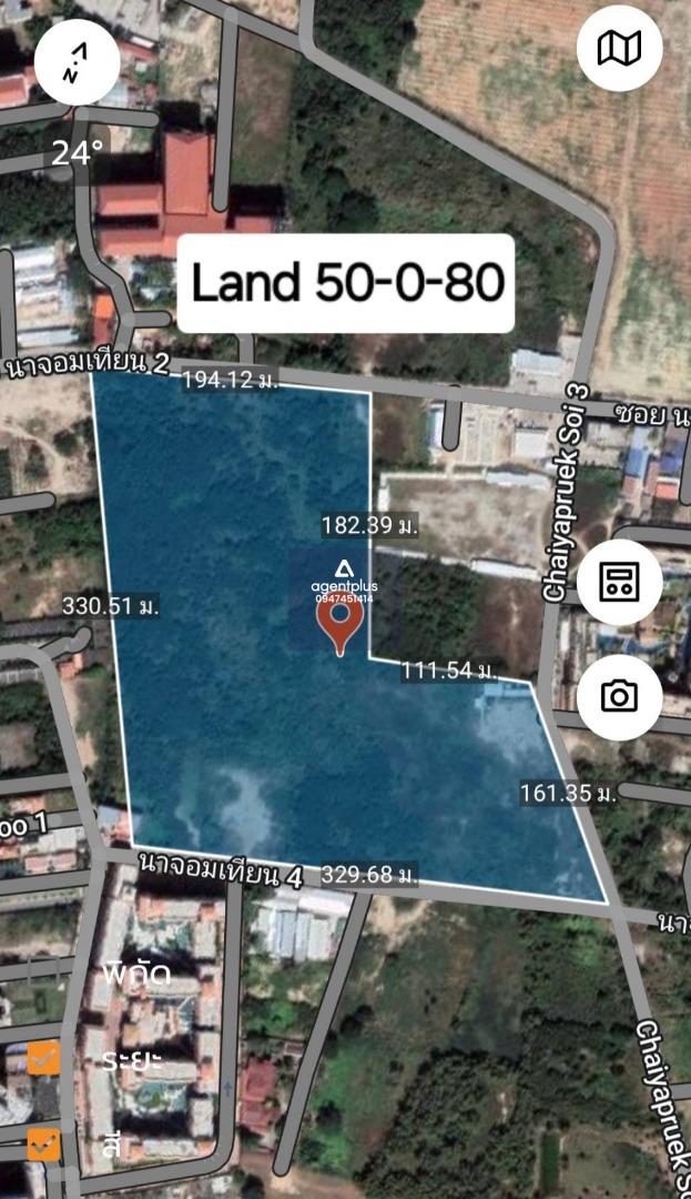 *ขายที่ดินใกล้ทะเล ใกล้ถนนสุขุมวิท แปลงใหญ่ ติดถนน 2 ด้านจอมเทียน ซอยนาจอมเทียน พัทยา