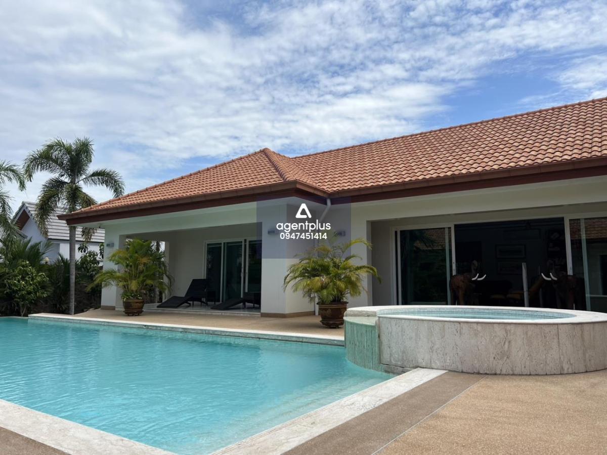 This villa is for sale and it comes at the price of 27,000,000฿ Company ownership The villa is sold as is, with all the decorative items Land area of approximately 1300 square meters Villa features: 2 bedrooms & 2 bathrooms, en-suite and walk-in wardrobe 