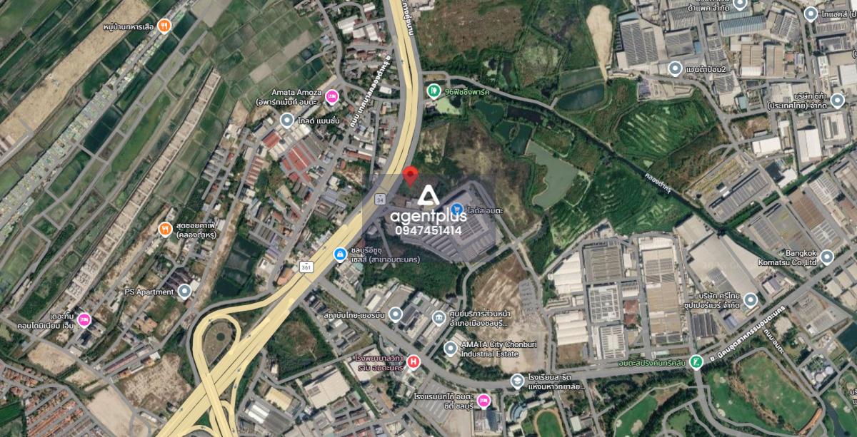 ที่ดินติดถนนสุขุมวิท ทางคู่ขนาน ใกล้โลตัส อมตะ คลองตำหรุ ชลบุรี