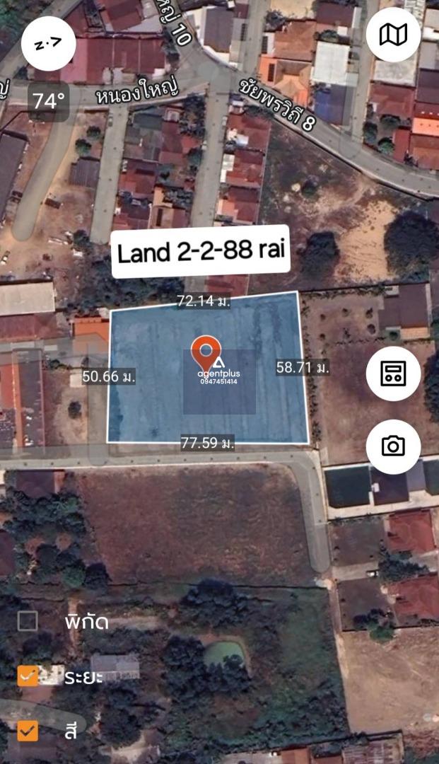 ขายด่วน ที่ดินเปล่าผังเมืองสีเหลือง มีถนนเข้าถึง ซอยหนองใหญ่ หนองปรือ เมืองพัทยา  