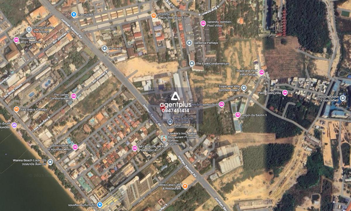 *ขายที่ดิน ผังสีแดง ติดถนนจอมเทียน สาย 2 ใกล้หาดจอมเทียน พัทยา ชลบุรี