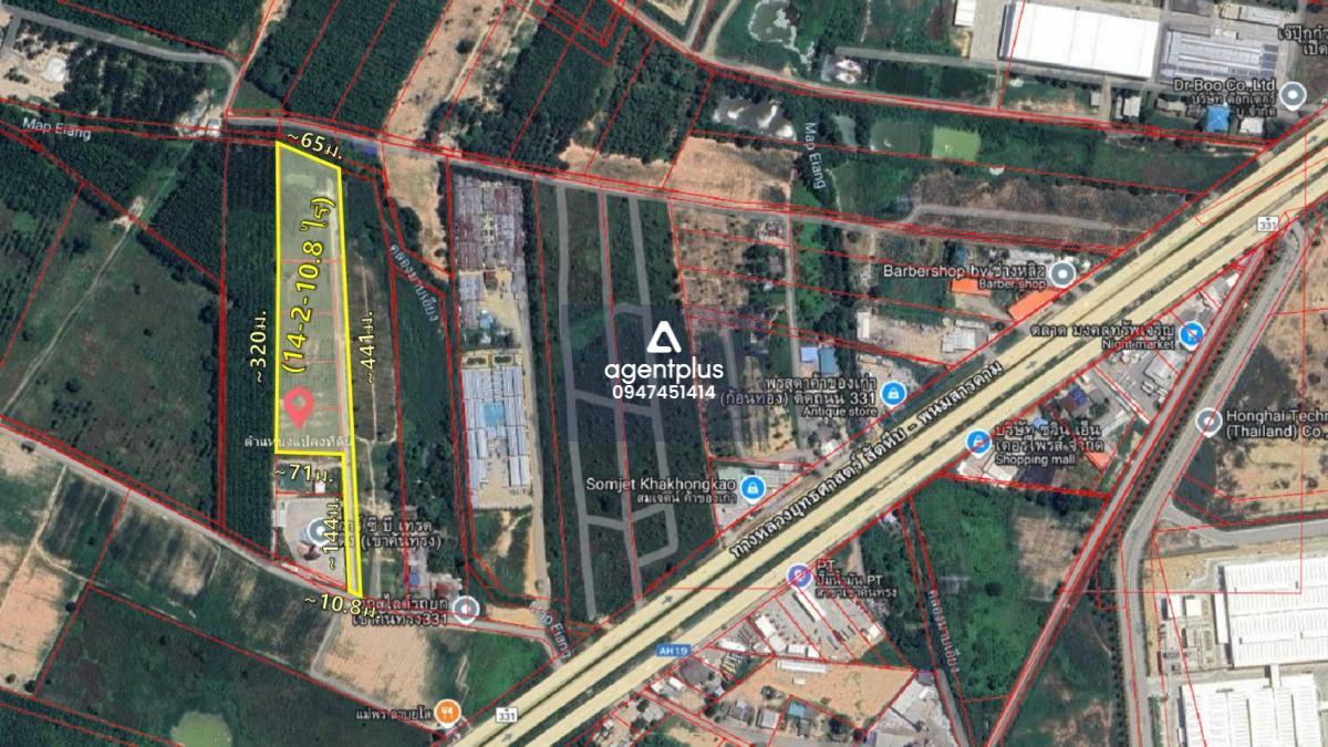 ขายที่ดิน 14 ไร่ ผังม่วงลาย ถ.331 เขาคันทรง-ศรีราชา เหมาะทำโกดัง โรงงาน ใกล้นิคมอุตสาหกรรม (แบ่งขายได้)