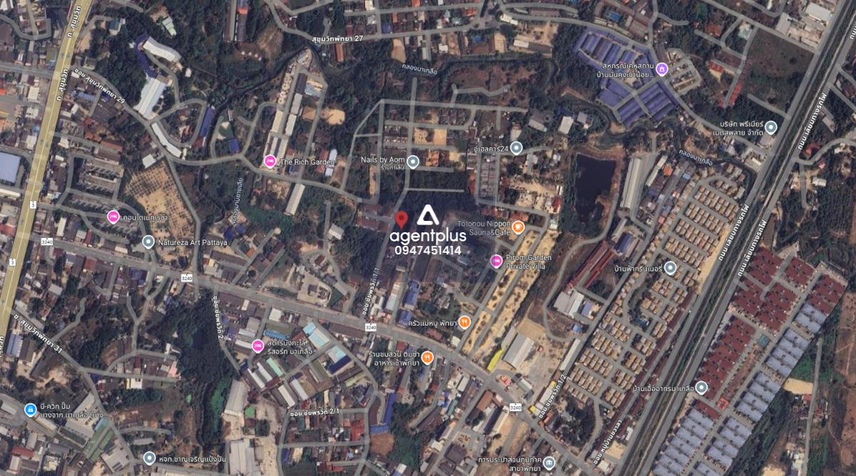 *ขายที่ดินติดถนนสุขุมวิทพัทยา เลียบทางรถไฟ 