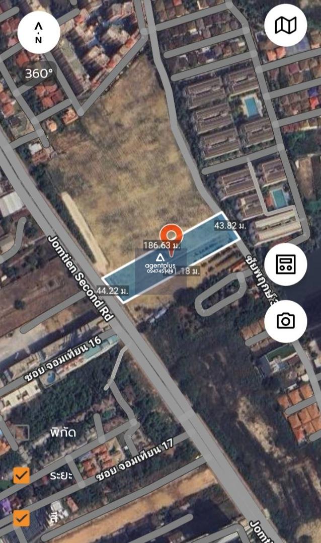 *ขายที่ดินติดถนนใหญ่ทั้ง 2 ฝั่ง พิกัดจอมเทียน พัทยา