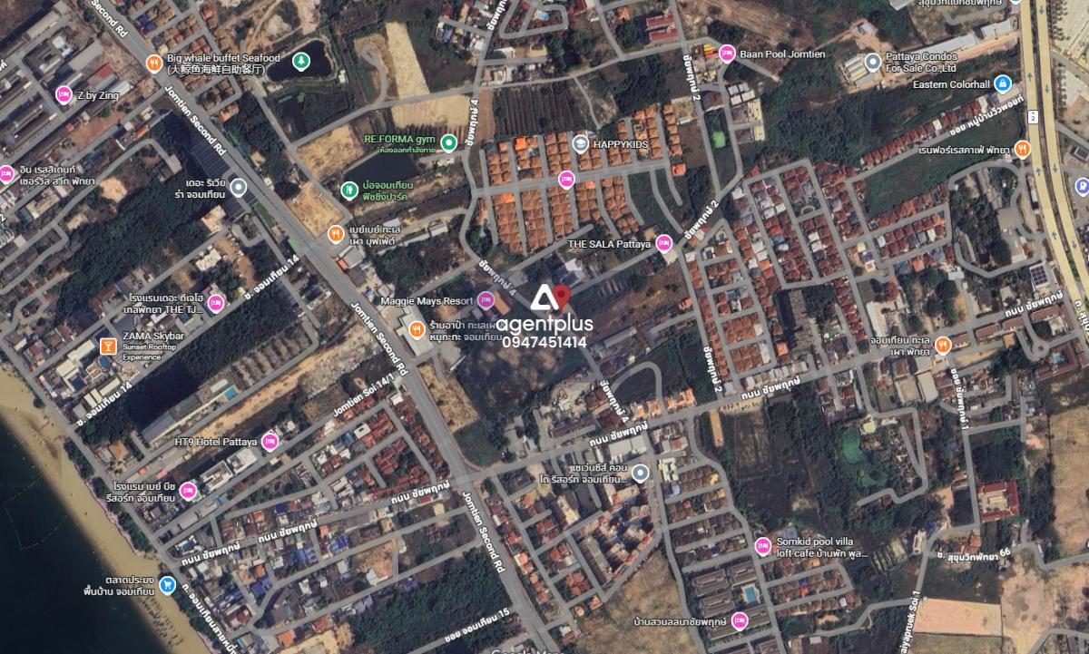 ขายที่ดินใกล้ทะเลจอมเทียนเพียง 1 ก.ม. ติดถนนชัยพฤกษ์ 4 พัทยา