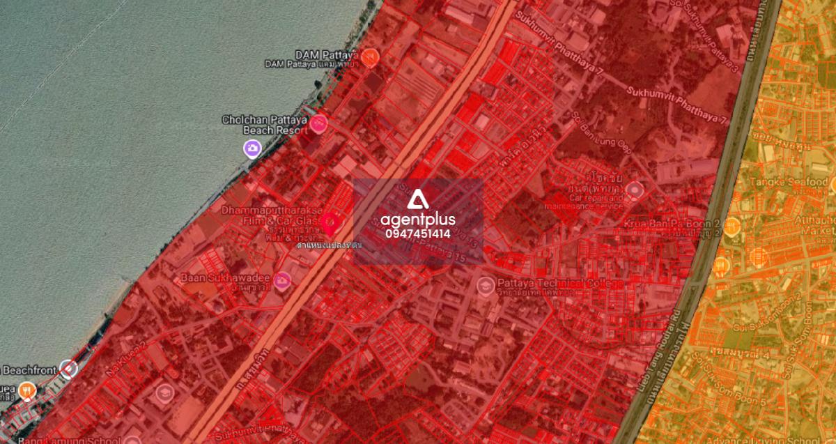 ขายที่ดินเปล่า ติดถนนสุขุมวิท ห่างทะเล 200 เมตร ทำเลนาเกลือ ใกล้บ้านสุขาวดี 