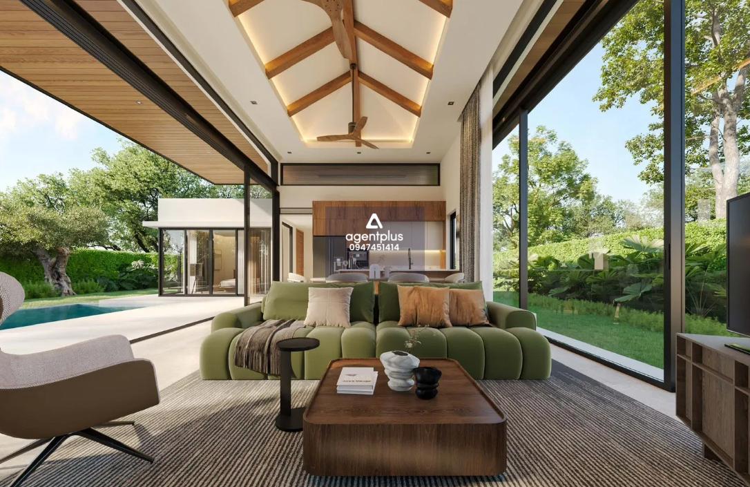 ขายพูลวิลล่าหรู สไตล์รีสอร์ท รูปแบบ Mid-Century Modern ผสมผสานความทันสมัยกับธรรมชาติ บรรยากาศสงบ พร้อมสระว่ายน้ำส่วนตัว