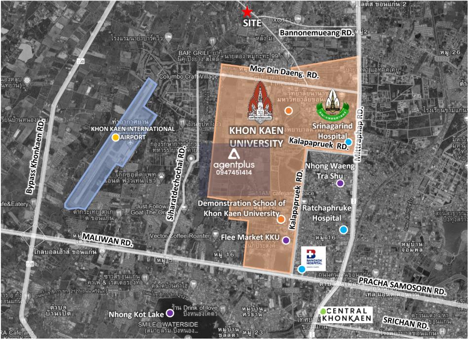 ที่ดินแปลงใหญ่ ติดถนนโนนม่วง ผังสีชมพู ขอนแก่น