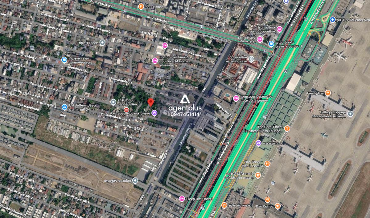 ที่ดินติดถนนดอนเมือง อยู่ตรงข้ามกับสนามบินดอนเมือง กรุงเทพฯ