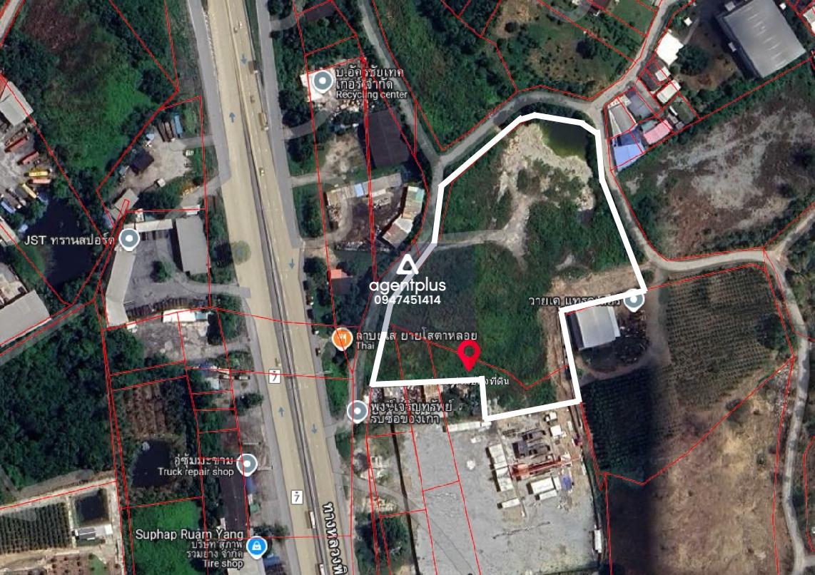 ให้เช่าที่ดินเปล่า ทำเลทอง ติดมอเตอร์เวย์ (ก่อนถึงด่านบางพระ) ชลบุรี