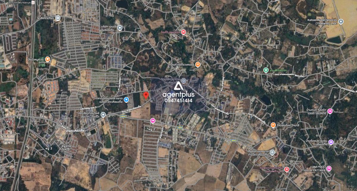 ขายที่ดินผังสีเหลืองอ่อนตะเคียนเตี้ย ติดถนนตะเคียนเตี้ย พัทยา ขายแยกได้