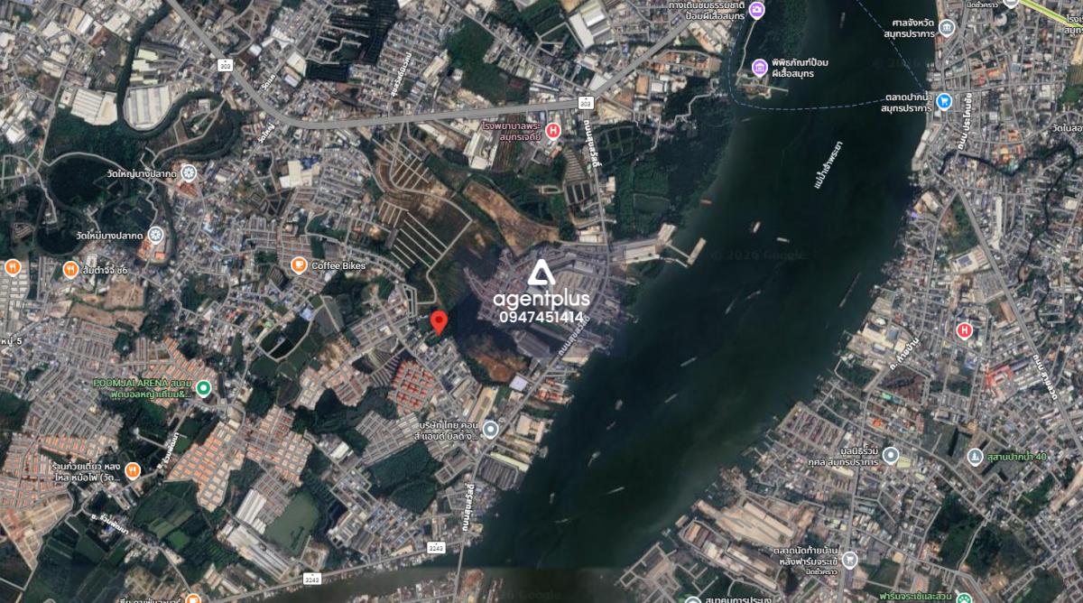 ที่ดินพร้อมโรงงาน ใกล้แม่น้ำเจ้าพระยา 3 นาที พระสมุทรเจดีย์ สมุทรปราการ