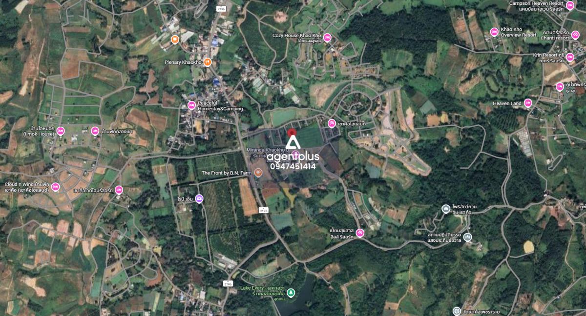 ที่ดินแปลงใหญ่(แปลงกลาง)ล้อมรอบด้วยโครงการรีสอร์ท วิวภูเขา บลูไดมอนด์ เขาค้อ เพชรบูรณ์