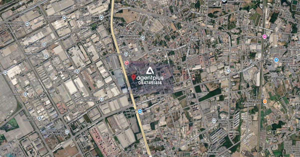 ที่ดินติดถนนสุขุมวิท ใกล้สวนสาธารณะฯ อยู่ตรงข้ามกับอุตสาหกรรม เขต EEC ผังสีส้ม ศรีราชา ชลบุรี