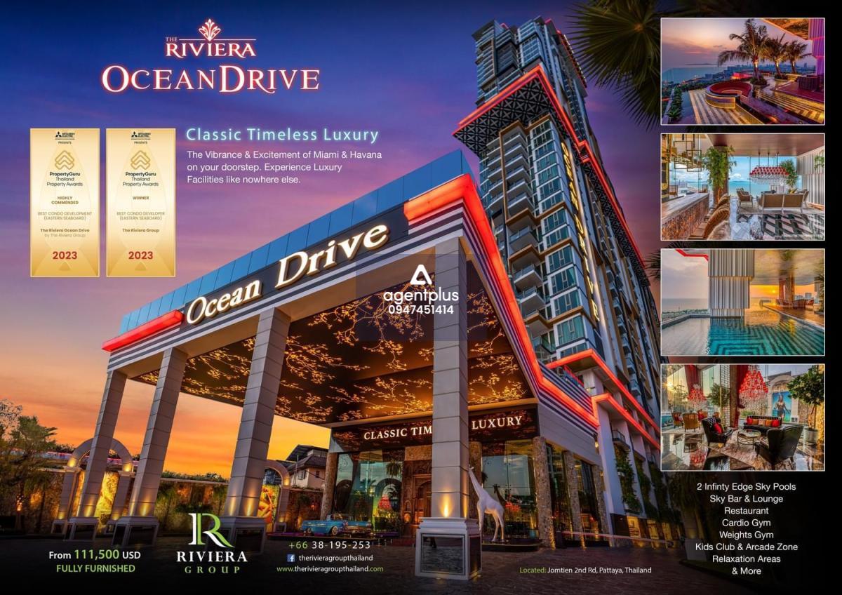 ขายด่วน‼️THE RIVIERA OCEAN DRIVE จอมเทียน พัทยา 