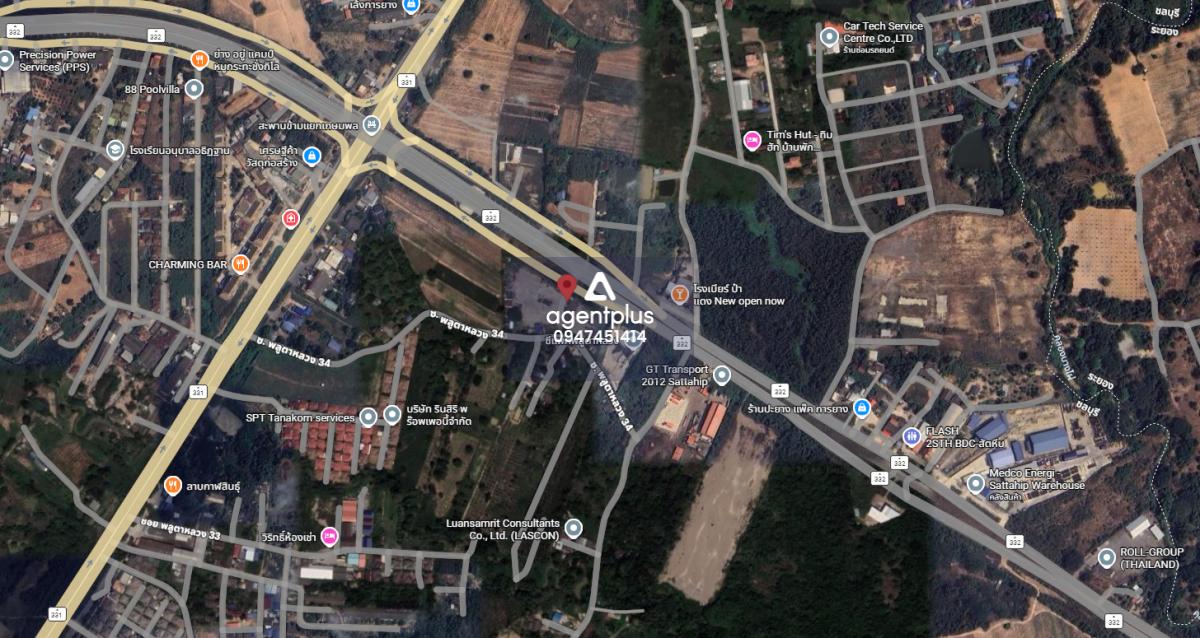 ขายที่ดินติดถนน 331 ติดถนนสาธารณะ ทั้ง 3 ด้าน ผังสีแดง พลูตาหลวง สัตหีบ