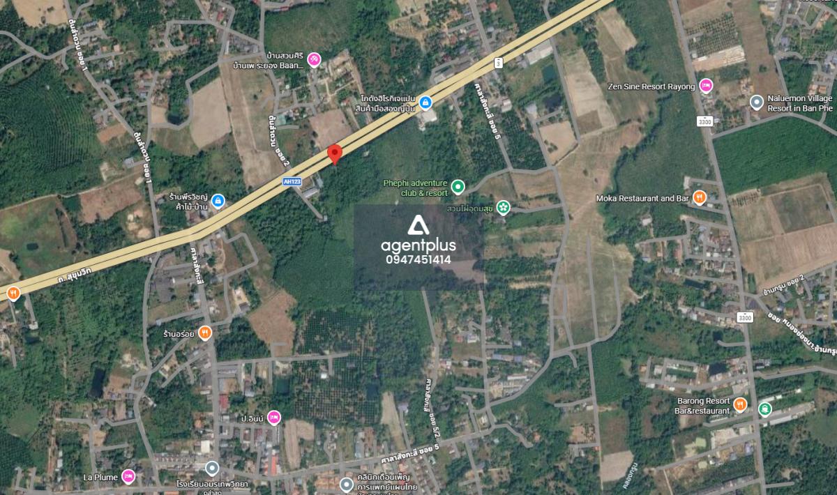 ขายที่ดินพร้อมสิ่งปลูกสร้าง ติดถนนสุขุมวิท (ทล.3) เพ ระยอง