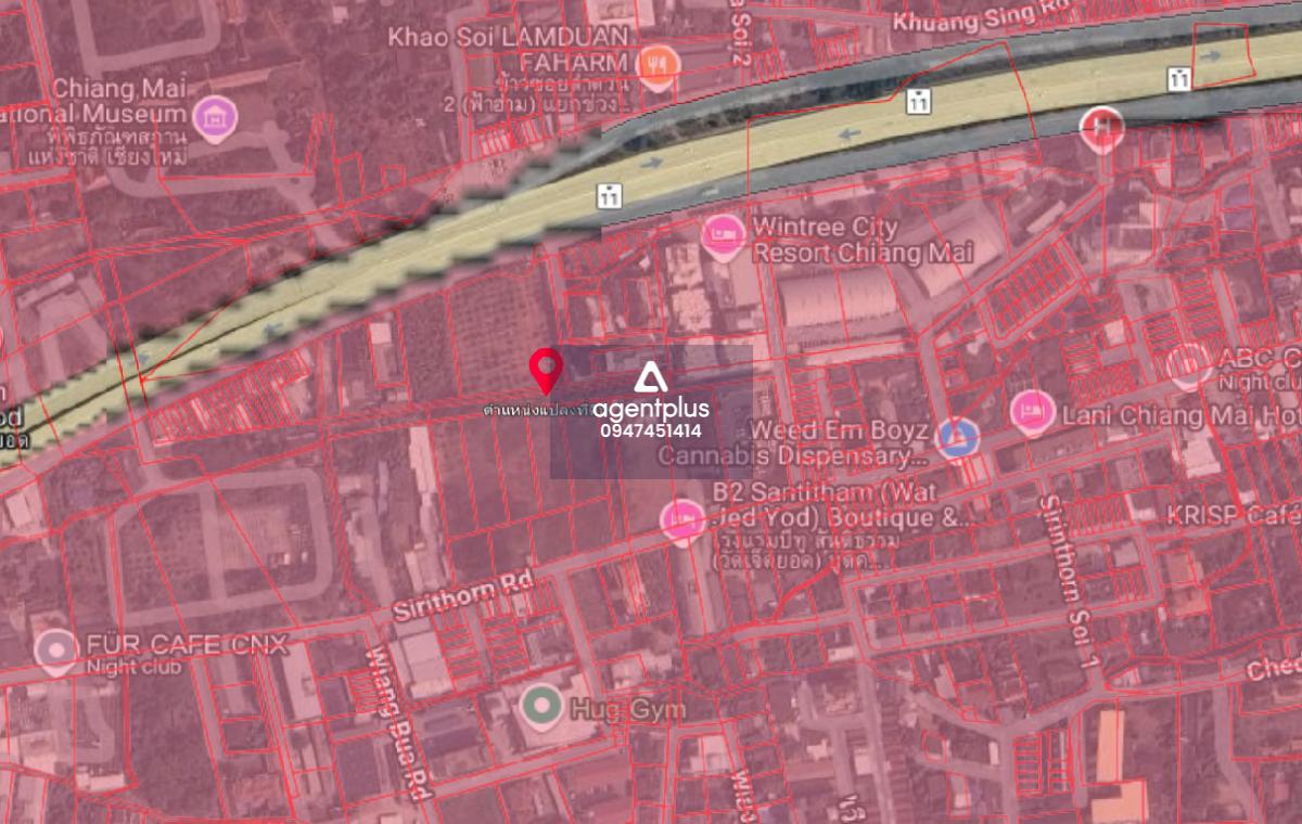 ขายที่ดินติดถนนใหญ่ แปลงสุดท้าย เพียง 3 นาทีถึง MAYA / Nimman และ 5 นาที Central Festival ใจกลางเชียงใหม่
