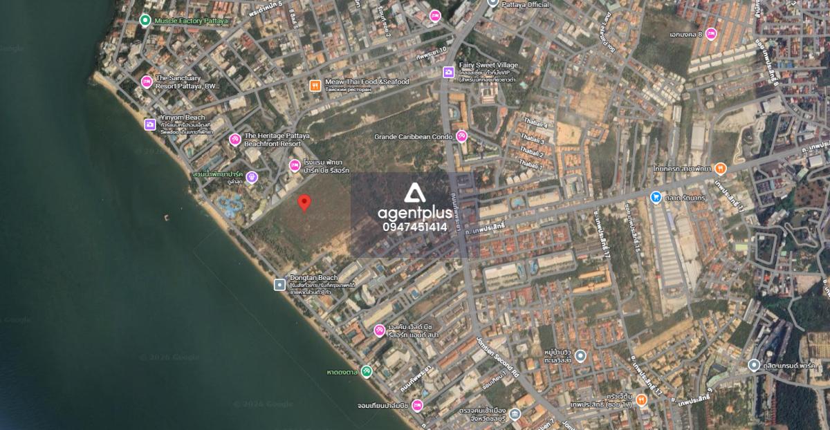 *ที่ดินติดหาดดงตาลแบ่งแปลงให้เช่า ผังสีแดง ทำเลดี เหมาะค้าขาย ร้านอาหาร พัทยา