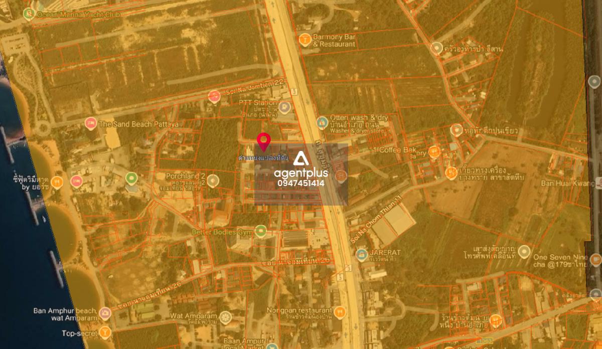 ขายที่ดินผังสีส้ม ใกล้ทะเลเพียง 2 นาที นาจอมเทียน ชลบุรี