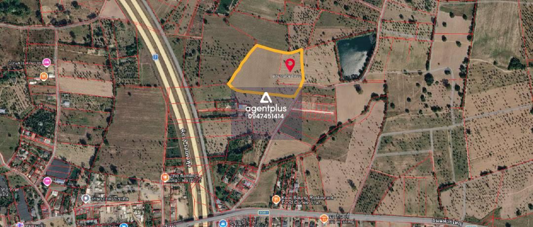 ขายที่ดินเปล่า สีเหลือง ติดเส้นมอเตอร์เวย์ พัทยา – อู่ตะเภา