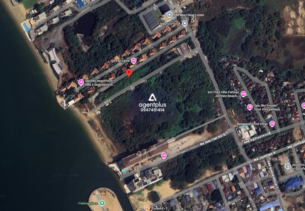 *ขายที่ดินติดทะเลจอมเทียน ยกแปลงไม่แบ่ง ใกล้ร้านอาหารลุงโสว พัทยา