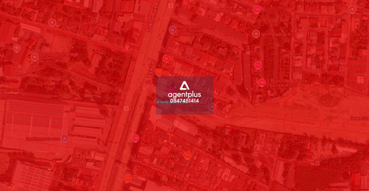 ขายที่ดินติดถนนสุขุมวิท ตรงข้ามโฮมโปร สาขาพัทยาเหนือ ห่างทะเล 9 นาที