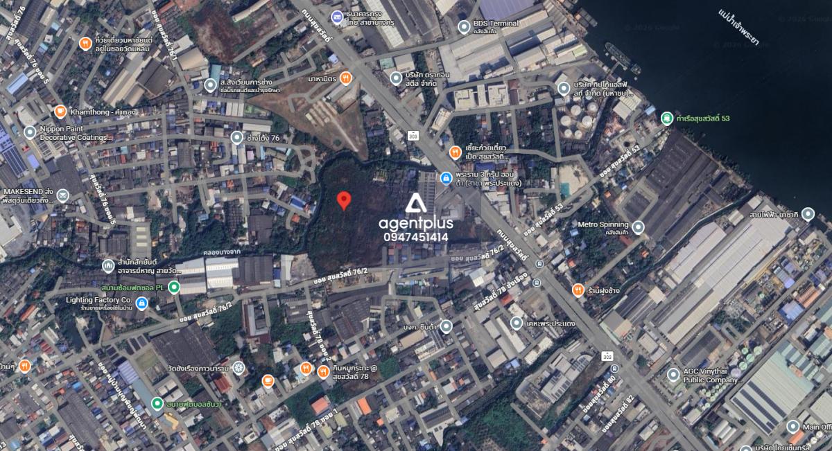 ที่ดินเปล่าทำเลเขตอุตสาหกรรม ติดถนนสุขสวัสดิ์ 76/2 พระประแดง สมุทรปราการ