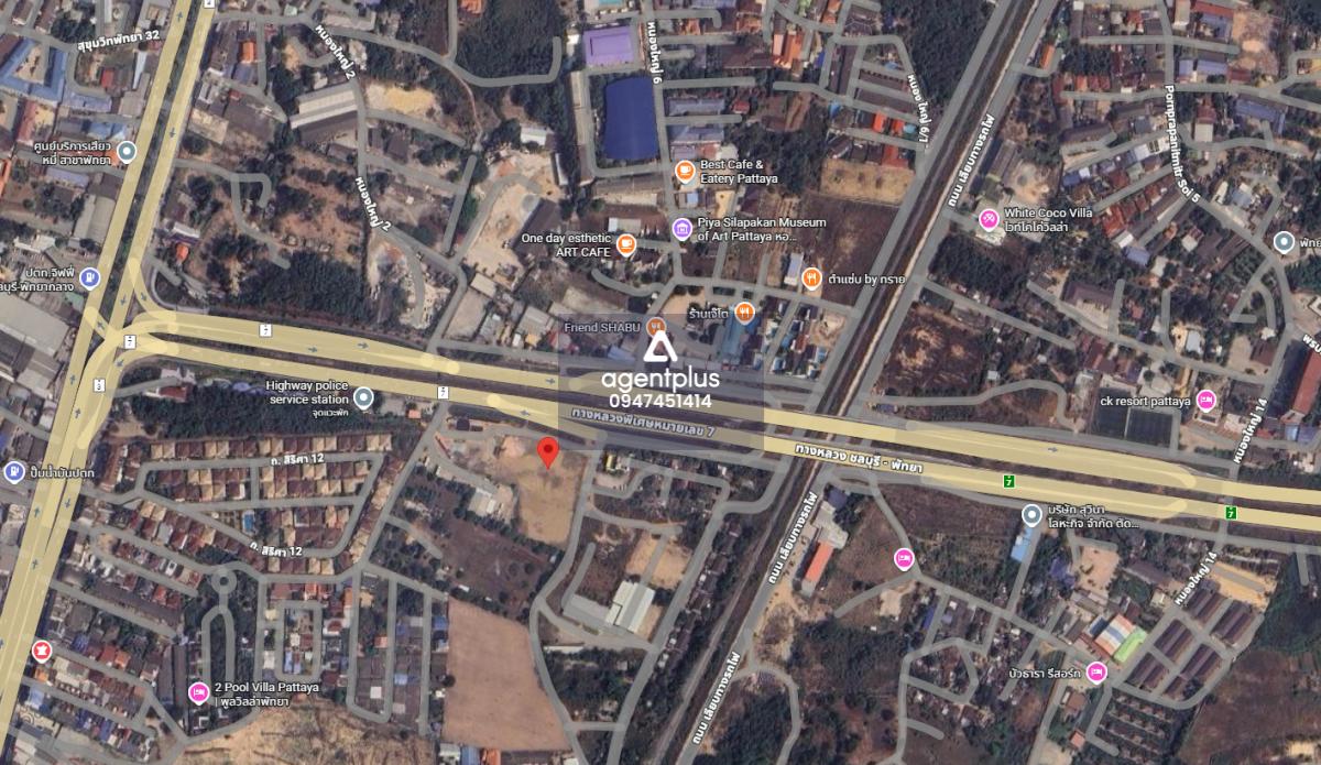 *ให้เช่าที่ดินริมถนน มอเตอร์เวย์สาย7 ชลบุรี – พัทยา ใกล้ถนนสุขุมวิท นาเกลือ พัทยา