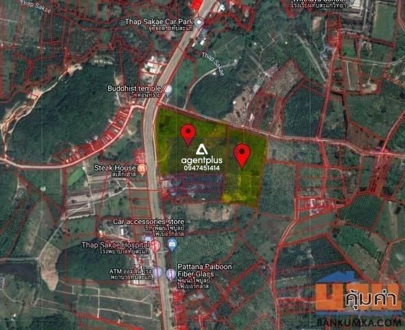 ขายที่ดินแปลงใหญ่ ทำเลติดถนนเพชรเกษม ใกล้โรงพยาบาลทับสะแก ประจวบฯ