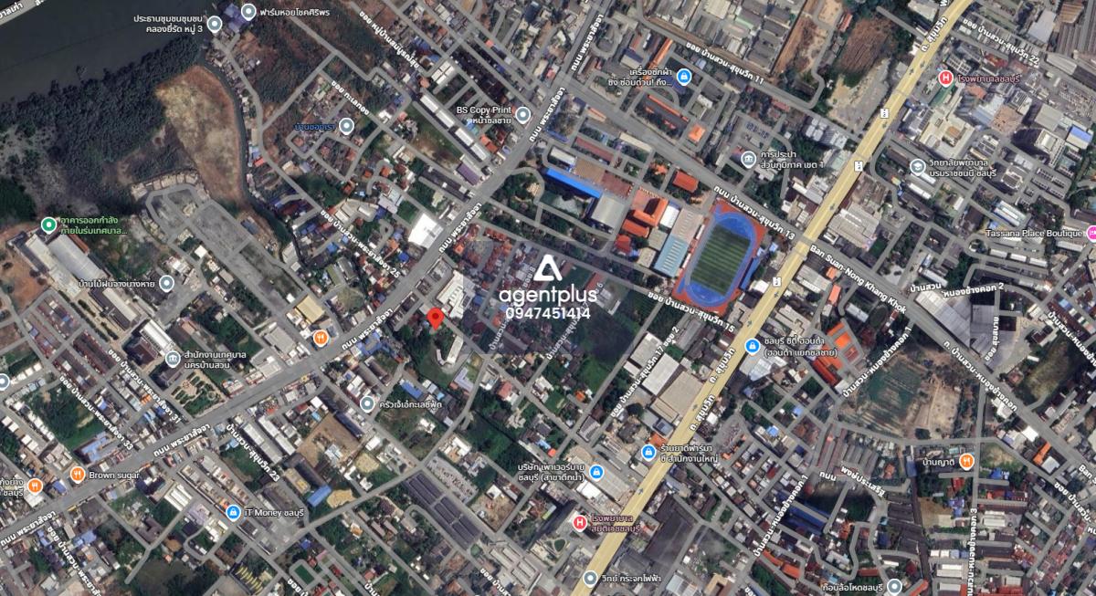 ขายที่ดินทำเลดี ผังสีแดง ใจกลางเมืองชลบุรี ติดถนนสุขุมวิท บ้านสวน ชลบุรี